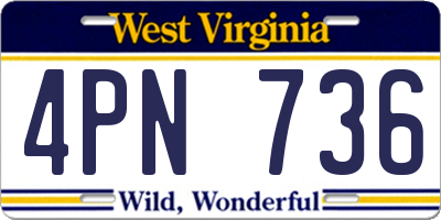 WV license plate 4PN736