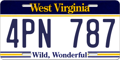 WV license plate 4PN787
