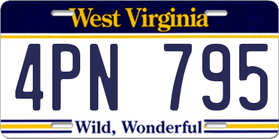 WV license plate 4PN795