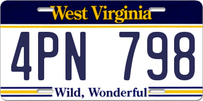 WV license plate 4PN798