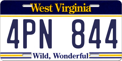 WV license plate 4PN844