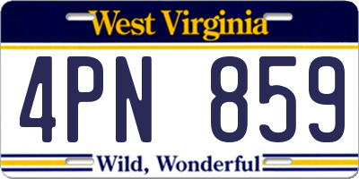 WV license plate 4PN859