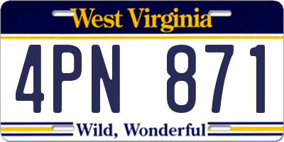 WV license plate 4PN871