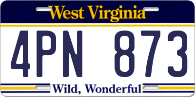 WV license plate 4PN873