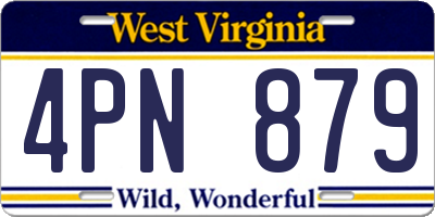 WV license plate 4PN879