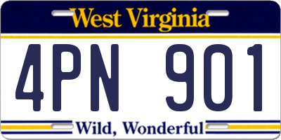 WV license plate 4PN901