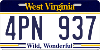 WV license plate 4PN937