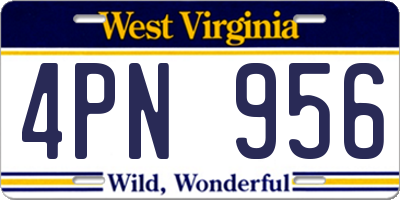 WV license plate 4PN956