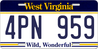 WV license plate 4PN959