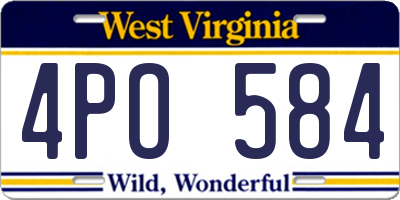 WV license plate 4PO584