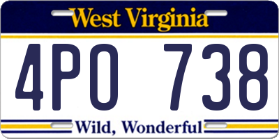 WV license plate 4PO738