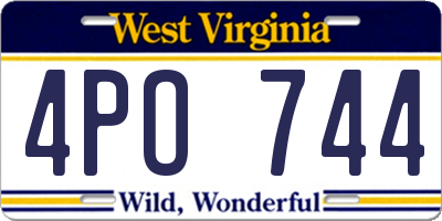 WV license plate 4PO744