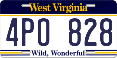 WV license plate 4PO828