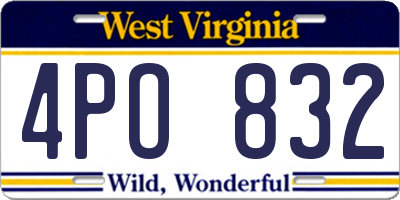 WV license plate 4PO832