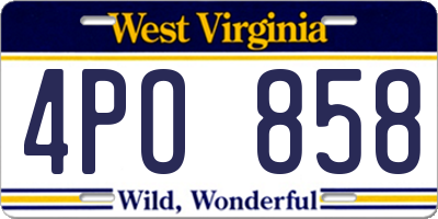 WV license plate 4PO858