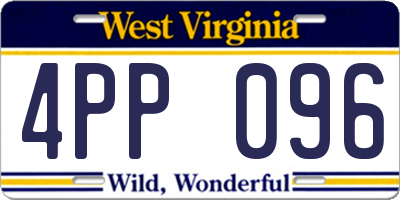 WV license plate 4PP096
