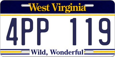 WV license plate 4PP119