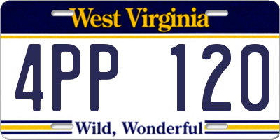 WV license plate 4PP120