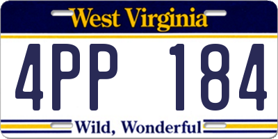 WV license plate 4PP184