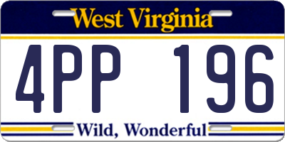 WV license plate 4PP196