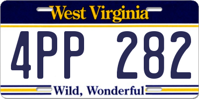 WV license plate 4PP282