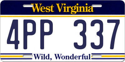 WV license plate 4PP337