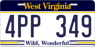 WV license plate 4PP349