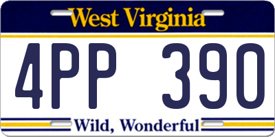 WV license plate 4PP390