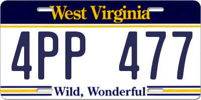 WV license plate 4PP477