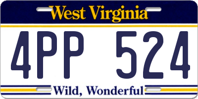 WV license plate 4PP524