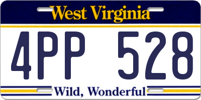 WV license plate 4PP528