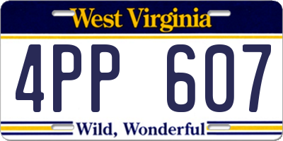 WV license plate 4PP607