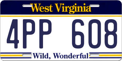 WV license plate 4PP608