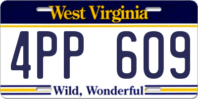 WV license plate 4PP609