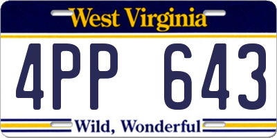 WV license plate 4PP643
