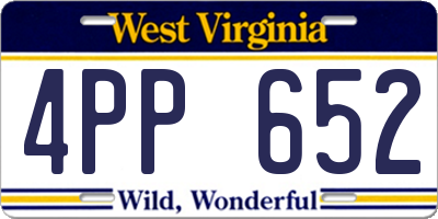 WV license plate 4PP652