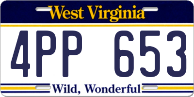 WV license plate 4PP653
