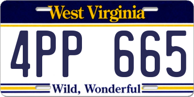 WV license plate 4PP665
