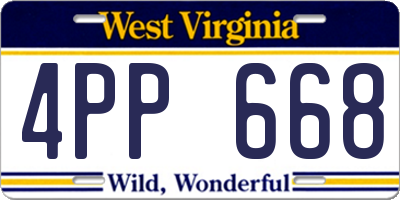 WV license plate 4PP668