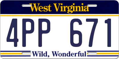 WV license plate 4PP671