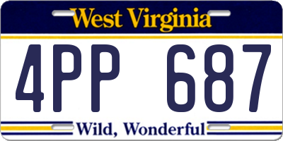 WV license plate 4PP687