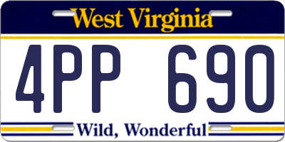 WV license plate 4PP690
