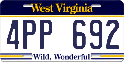 WV license plate 4PP692