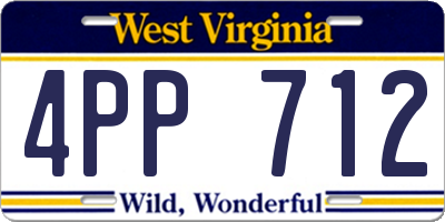 WV license plate 4PP712