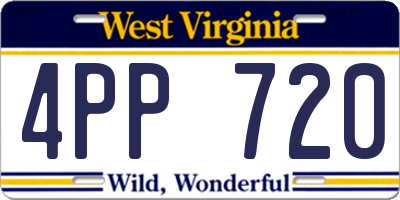 WV license plate 4PP720