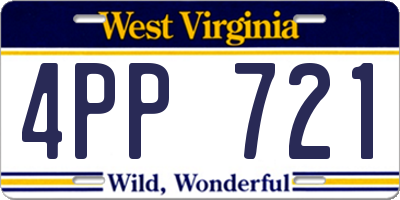 WV license plate 4PP721