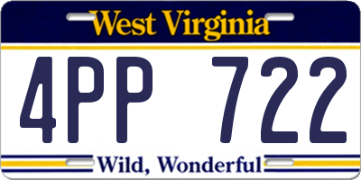 WV license plate 4PP722
