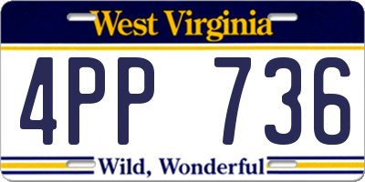 WV license plate 4PP736