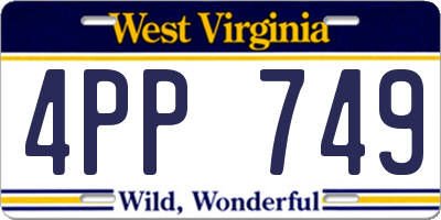 WV license plate 4PP749