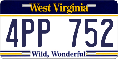 WV license plate 4PP752